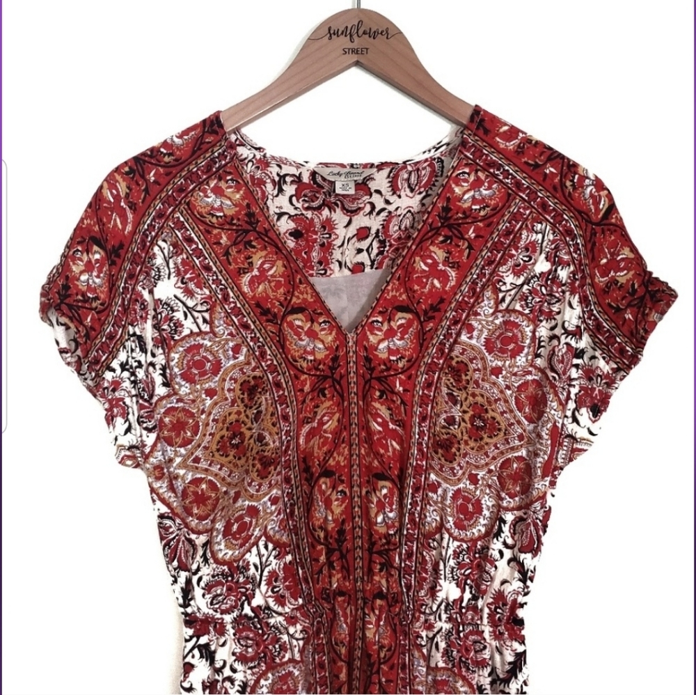 Lucky Brand Boho Bandana Print Maxi Festiva - Picture 3 of 6